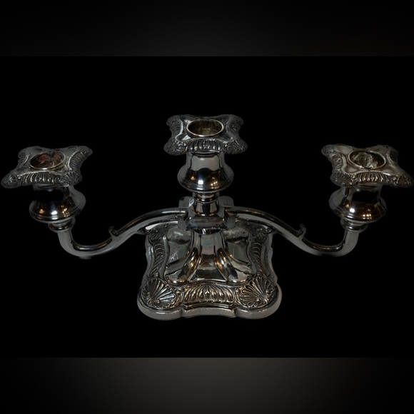 Candelabra with 3 Arms, Silver Plate, Heavy and Good Quality - Picture 3 of 6